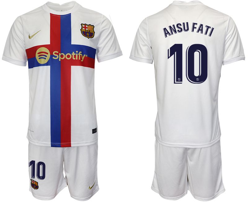 Men 2022-2023 Club Barcelona white away #10 Soccer Jersey1->barcelona jersey->Soccer Club Jersey